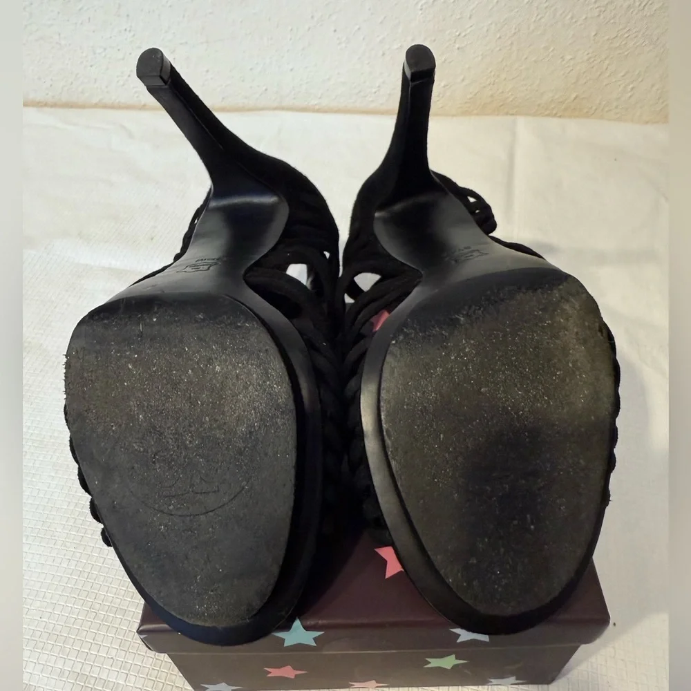 Tory Burch Black Heels Strappy Design ALL LEATHER Good Condition Offers Welcome - Picture 13 of 16